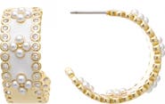 RIVKA FRIEDMAN Enamel & Cubic Zirconia Hoop Earrings