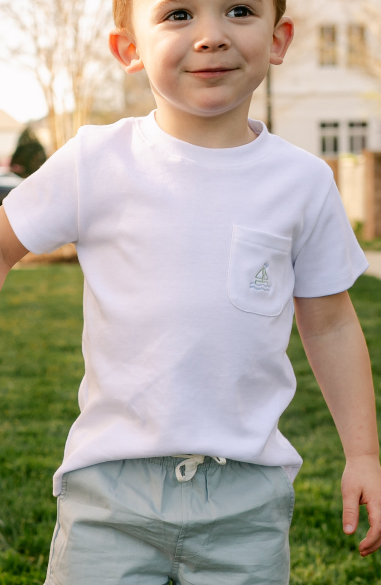 Little Paper Kids Jackson White Pocket Tee, Alternate, color, White