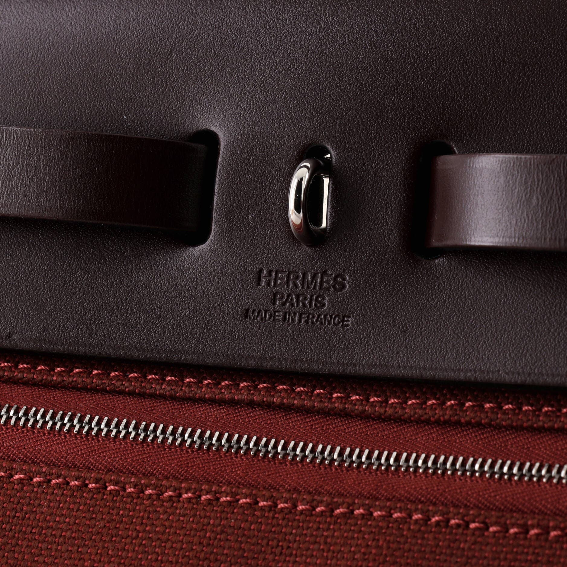 Herbag Zip Criss Viking Toile and Leather 31, Alternate, color, Rouge Sellier