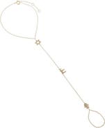 BY ADINA EDEN Diamond Pave Triple Jewish Charm Hand Chain 14K