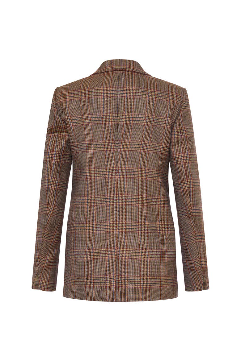 Embroiderd Glencheck Jacket, Alternate, color, Maroon