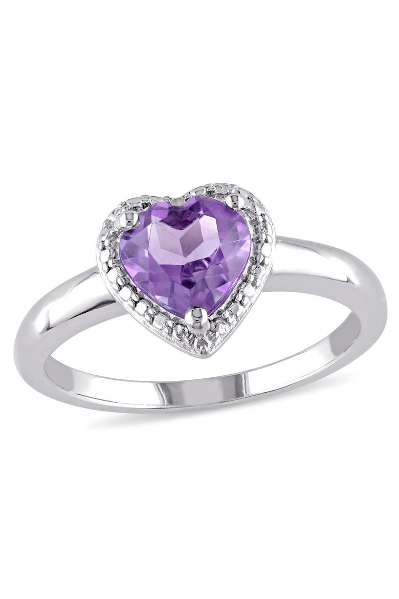 Amethyst Heart Halo Ring, Main, color, Amethyst