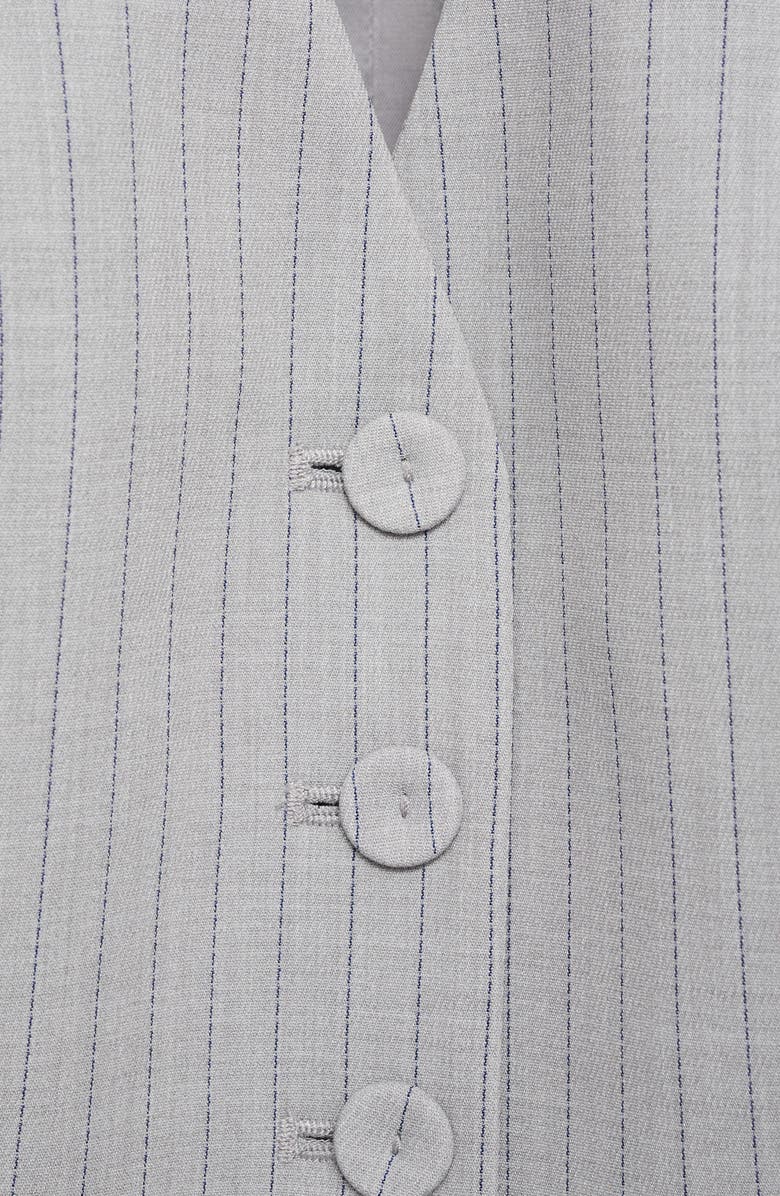 MANGO Pinstripe Suit Waistcoat, Alternate, color, Grey