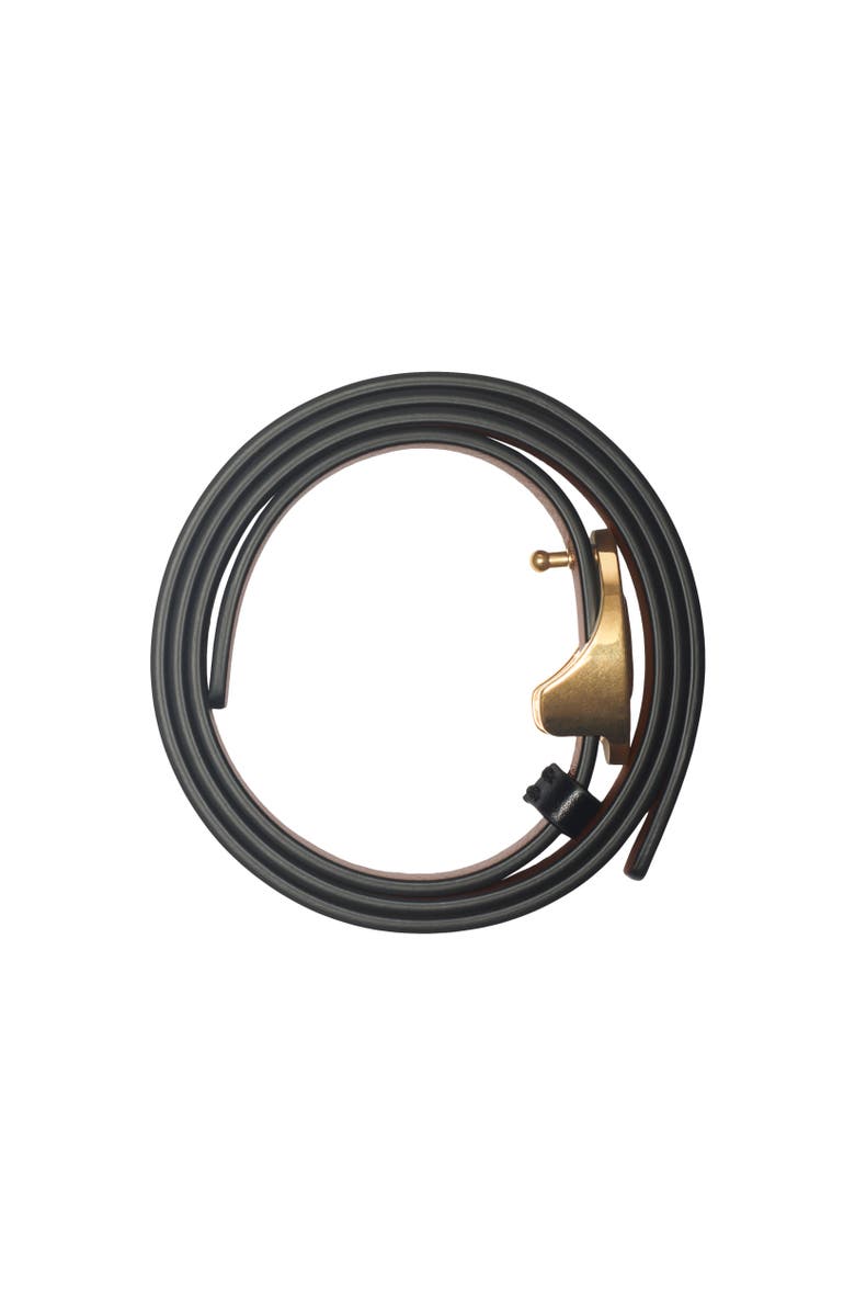 Burberry Thin Reversible Leather Oval Knight Stamp Belt, Alternate, color, Black/Hazel