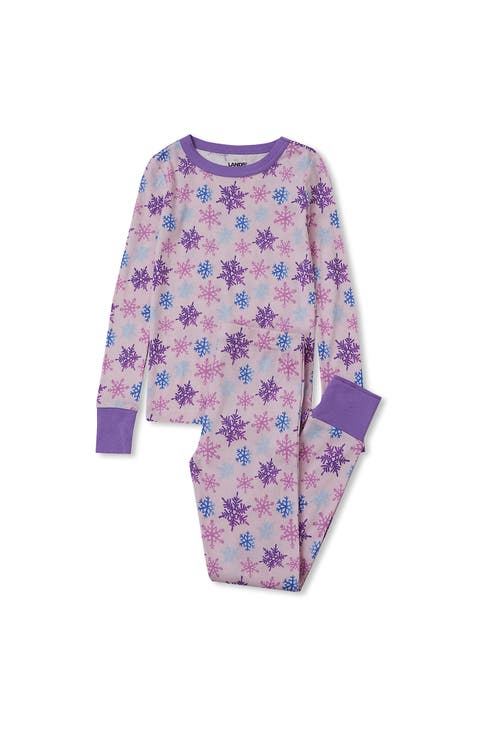 Kids Holiday Long Sleeve Top and Bottom Snug Fit Pajama Set