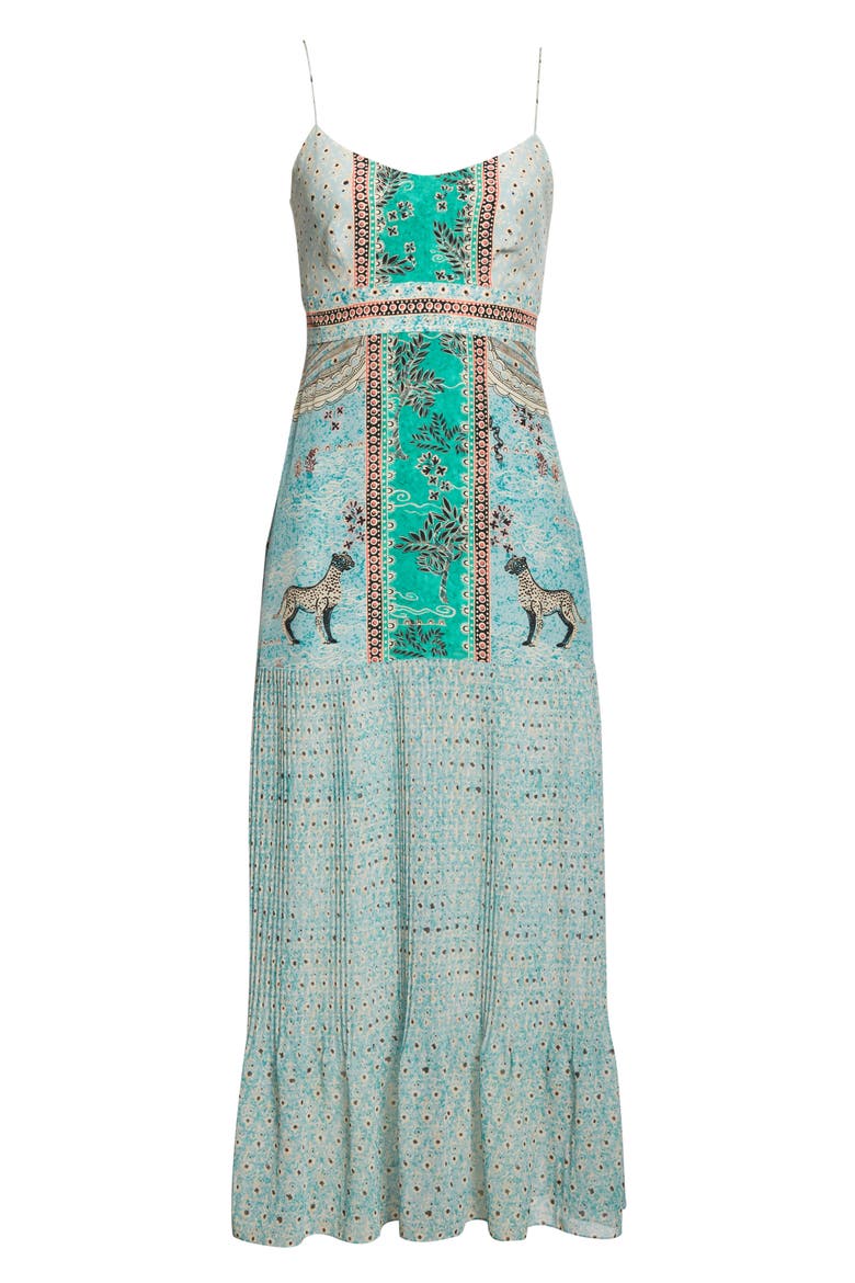 Veronica Jungle Print Silk Midi Dress, Alternate, color, FRESCO PLMT - 1459/ 1461