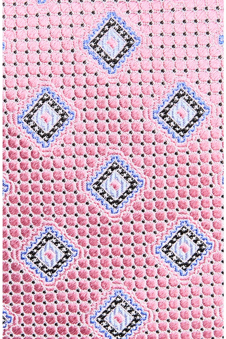 Geometric Silk Tie, Alternate, color, PINK