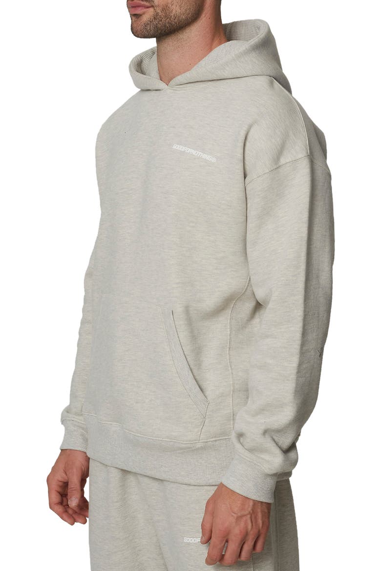 Oversized Essentials Pullover Hoodie, Alternate, color, Oat Grey Marl