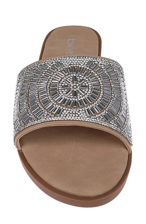 Bebe Rhinestone Slide Sandal In Silver
