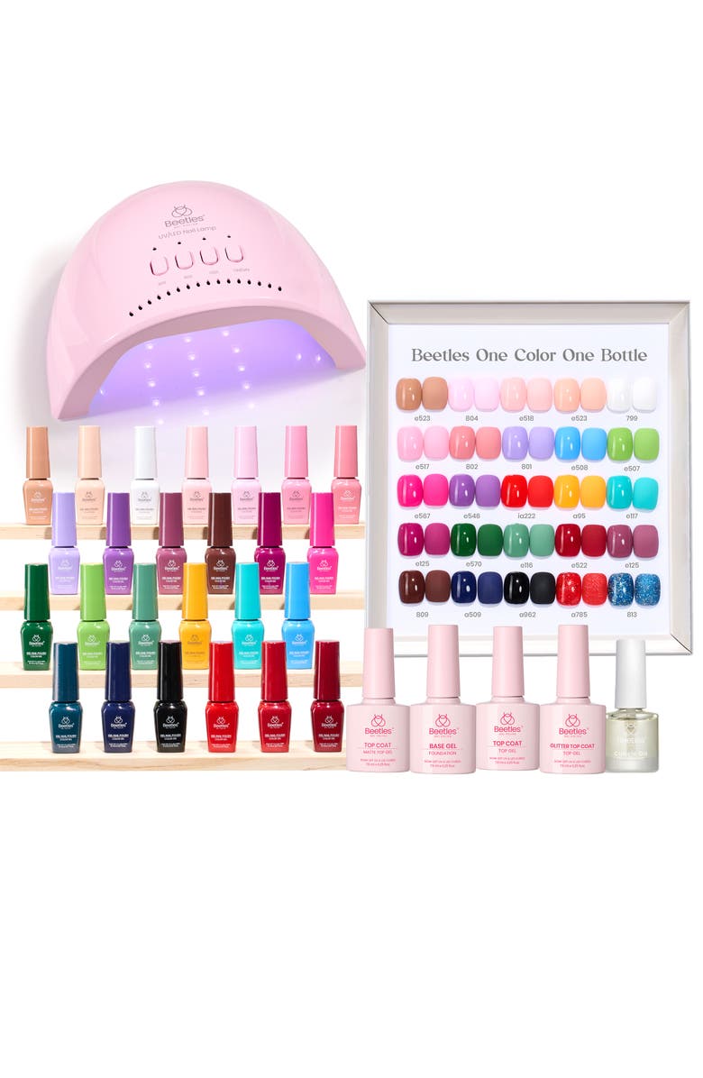 Beetles 25 Colors 51 Pcs Gel Nail Manicure Studio Kit with UV Light, Main, color, NO COLOR