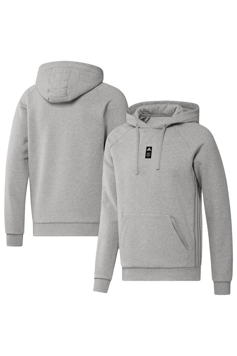 Men's adidas Heathered Gray Houston Dynamo FC Travel Raglan Pullover Hoodie, Alternate, color, Heather Gray