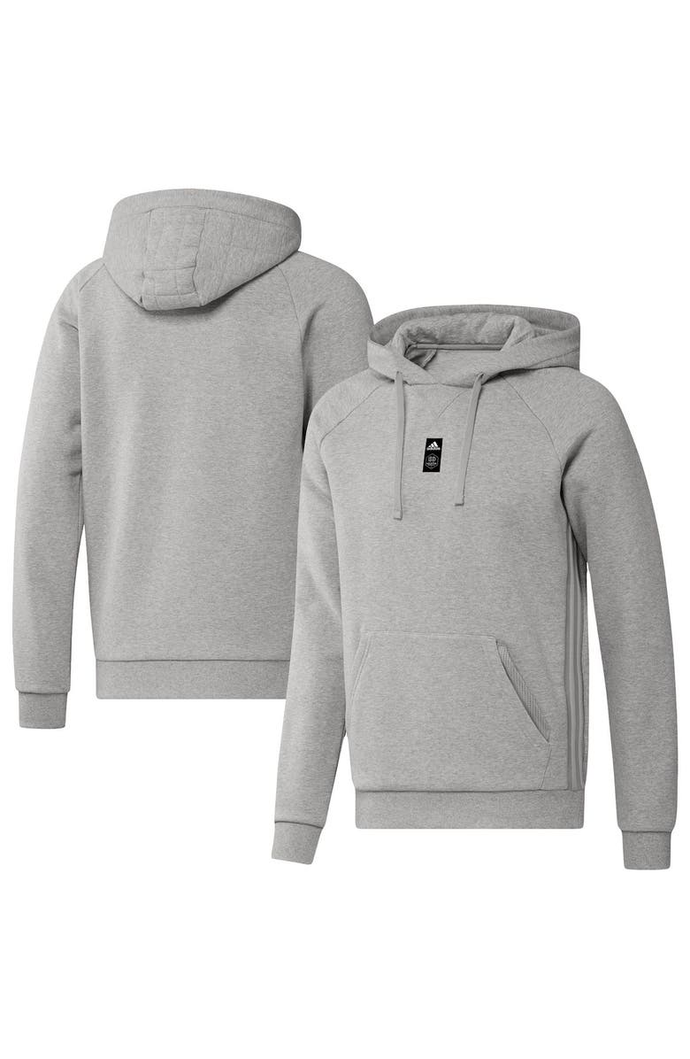 adidas Men's adidas Heathered Gray Houston Dynamo FC Travel Raglan Pullover Hoodie, Alternate, color,
