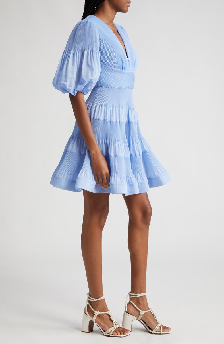Zimmermann Pleated Tiered Minidress, Alternate, color,