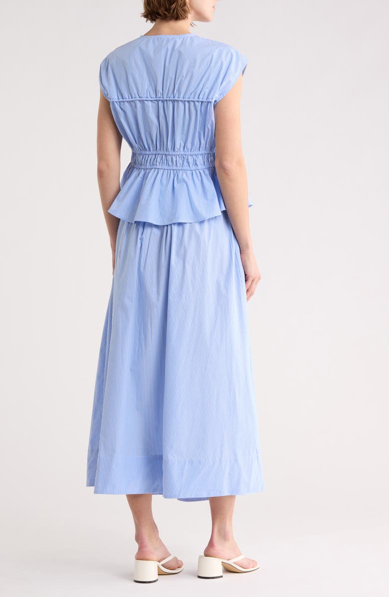 Ellen Tracy Stripe Drawstring A-Line Skirt, Alternate, color, Blue/ White Stripe