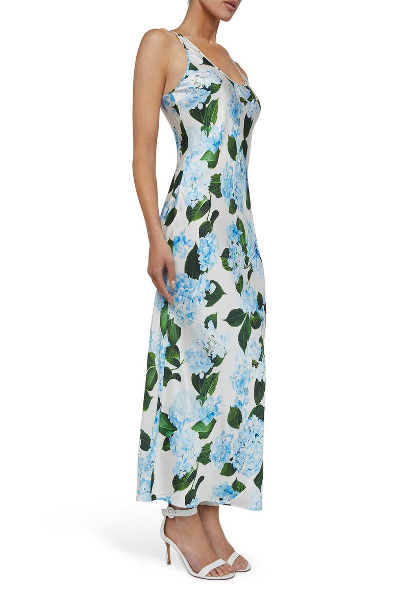 Akiya Floral Satin Maxi Dress, Alternate, color, IVORYLT B