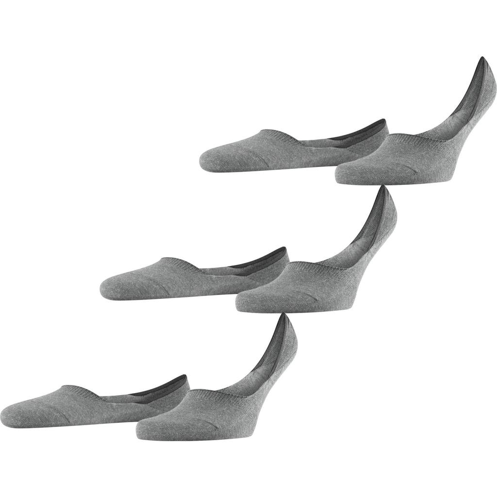 Falke Step Cotton 3-pack No Show Socks In Gray