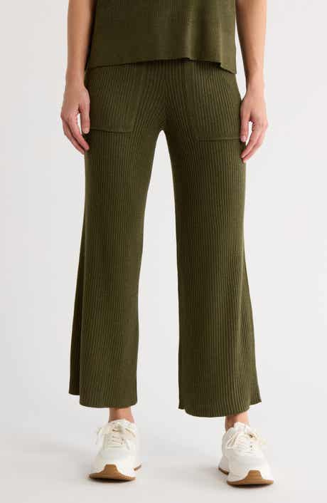 Splendid Rib Knit Wide Leg Crop Pants