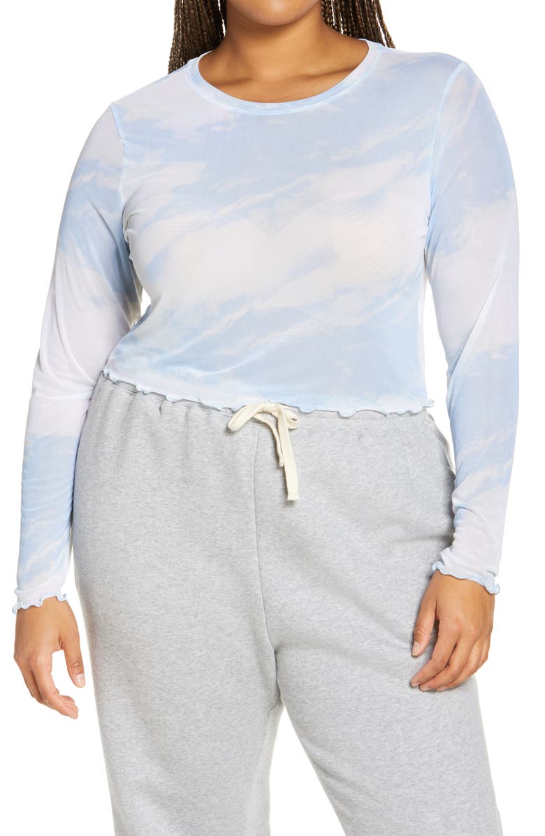 BP. Print Mesh Long Sleeve Top, Main, color, 