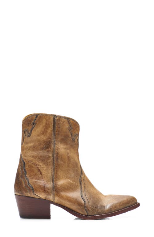 Free People New Frontier Western Bootie In Light Tan Leather