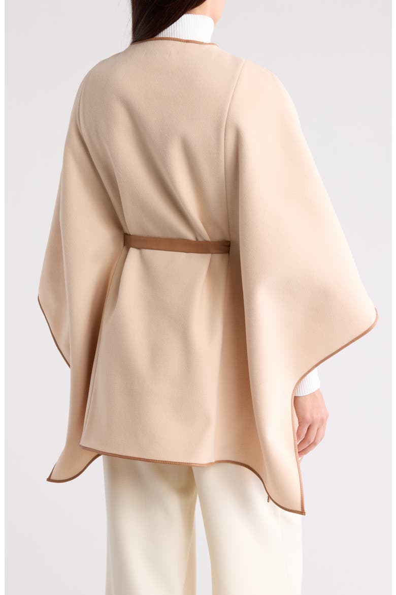 Leather Pipe Trim Cape, Alternate, color, OATMEAL