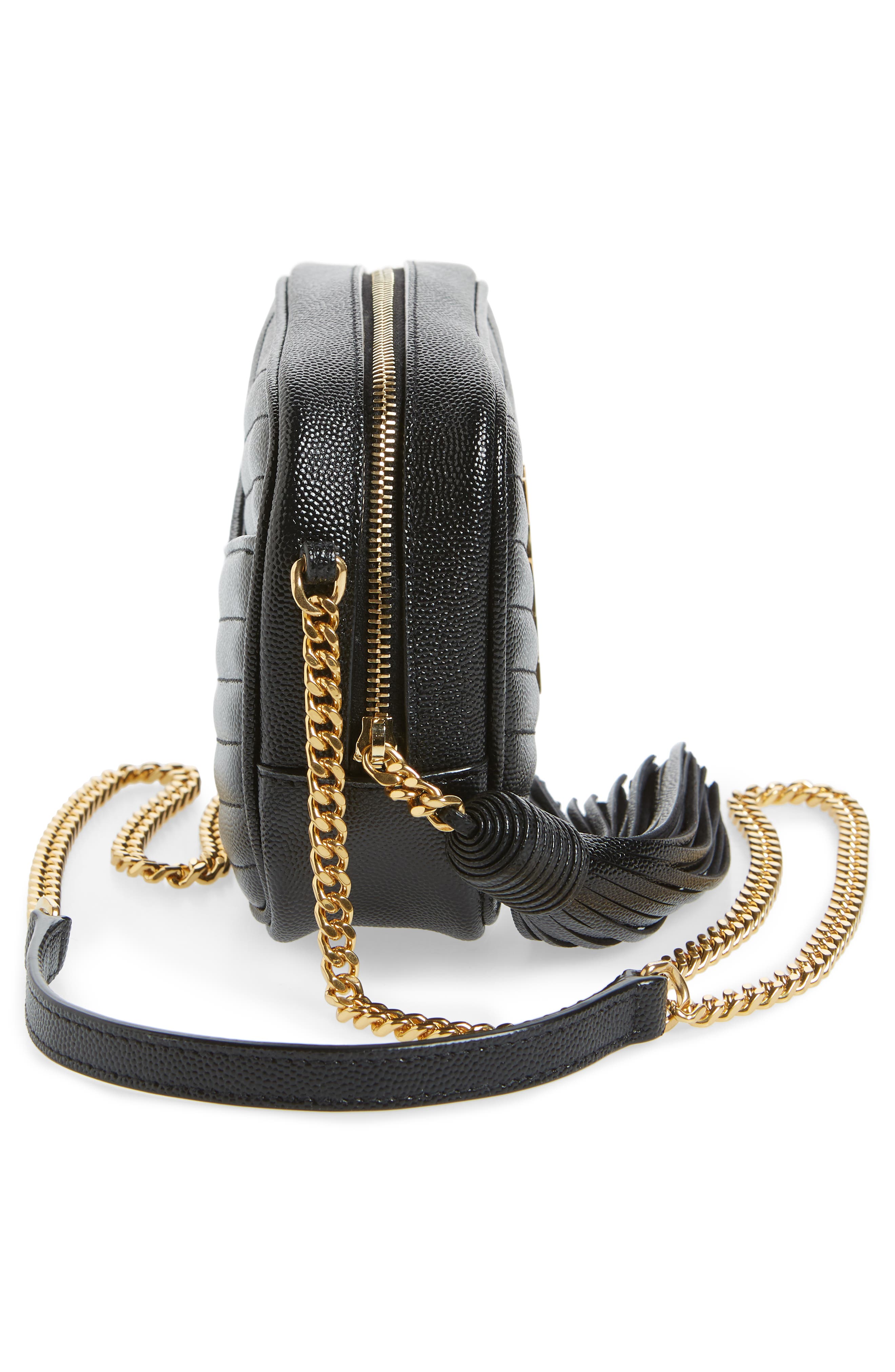 Mini Lou Quilted Leather Crossbody Bag, Alternate, color, NOIR