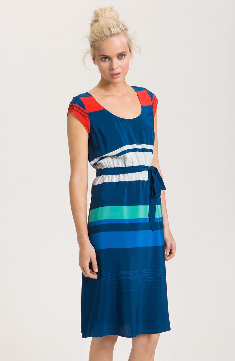 Presley Skye 'Gwen' Stripe Silk Dress, Main, color, 