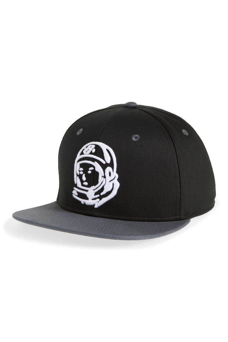 Two Tone Embroidered Logo Snapback Cap, Main, color, BLACK