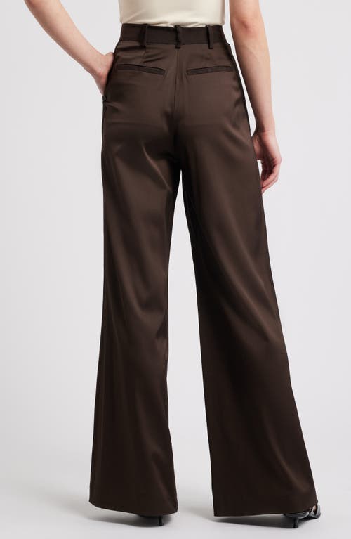 Frame Tuxedo Stripe Wide Leg Pants In Espresso