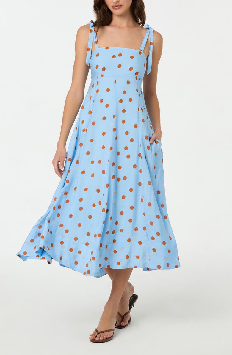 ASTR the Label Lilliana Polka Dot Sundress, Alternate, color, Blue Rust Polkadot