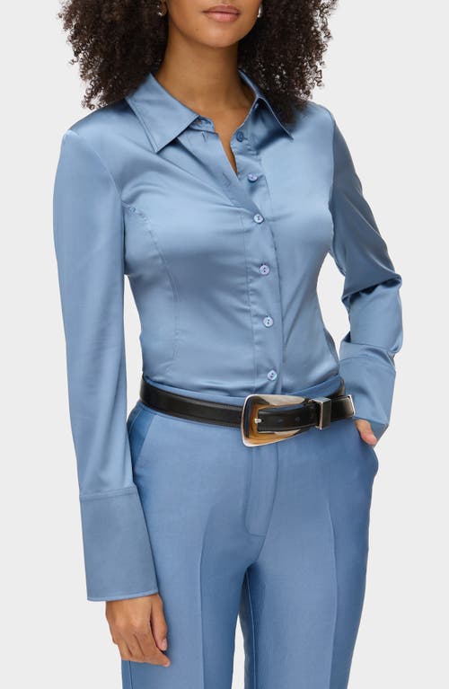 Aligne Janis Silk Blend Blouse In Blue