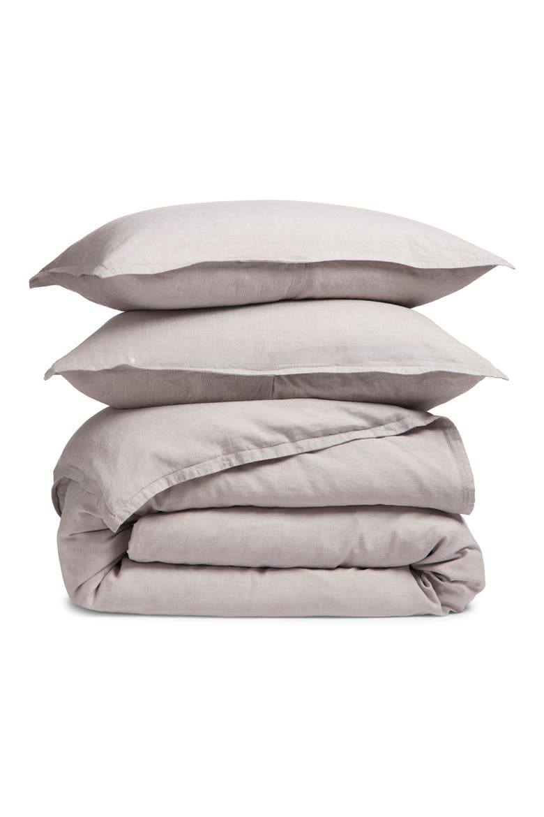 Lyocell & Linen Duvet Cover & Shams Set, Main, color, GREY OPAL