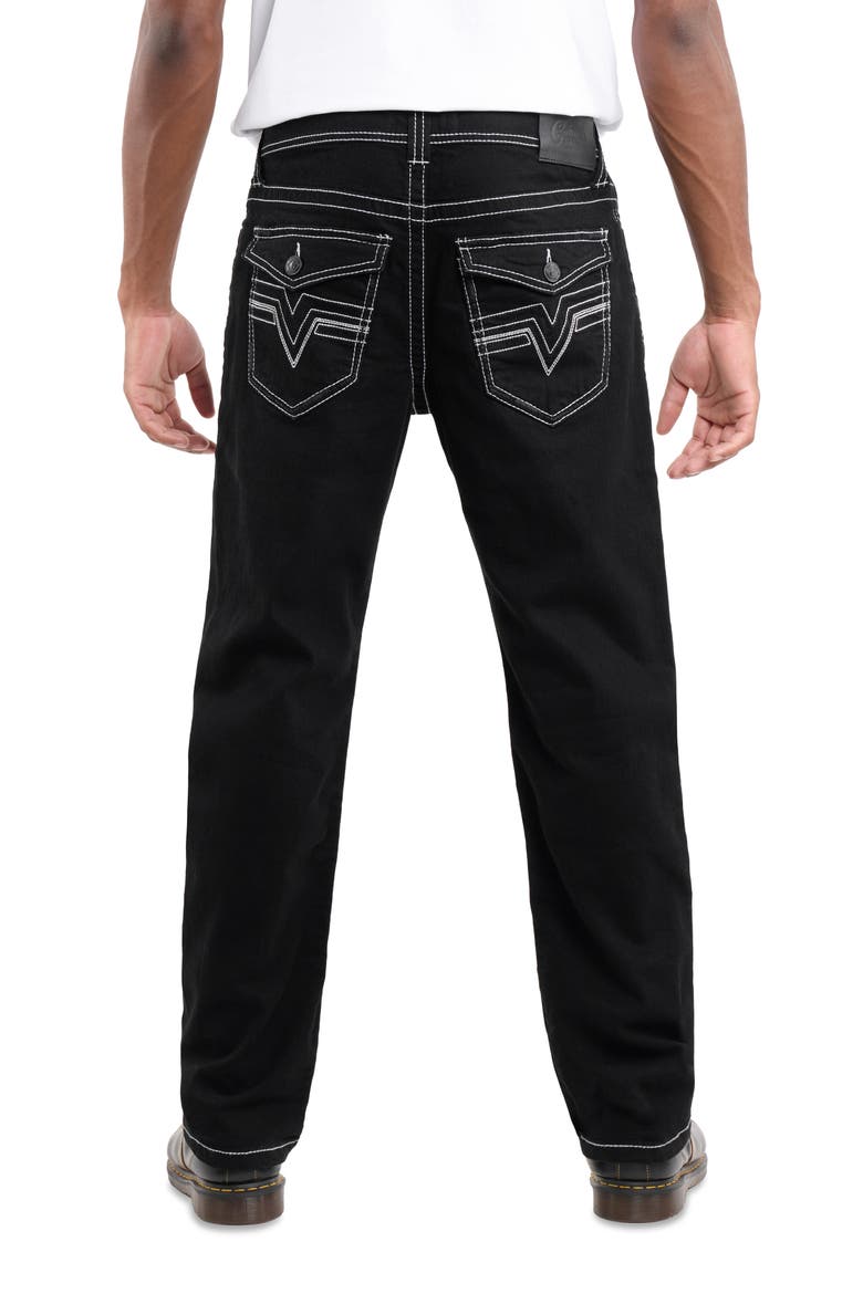 Saddle Stitch Straight Leg Jeans, Alternate, color, BLACK