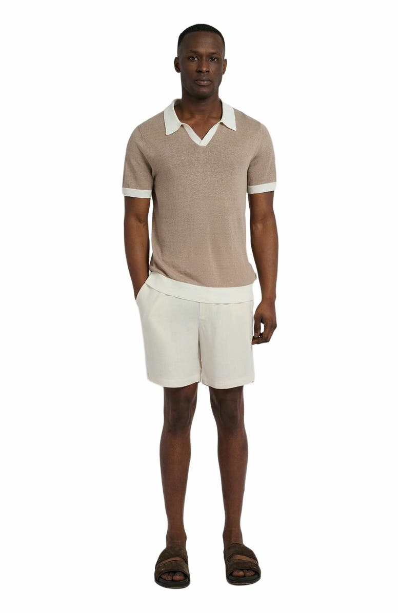 Onia Linen Johnny Collar Polo Sweater, Main, color, 