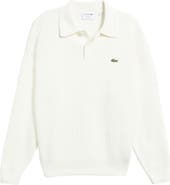 Lacoste Made in France Ribbed Cotton Polo Sweater