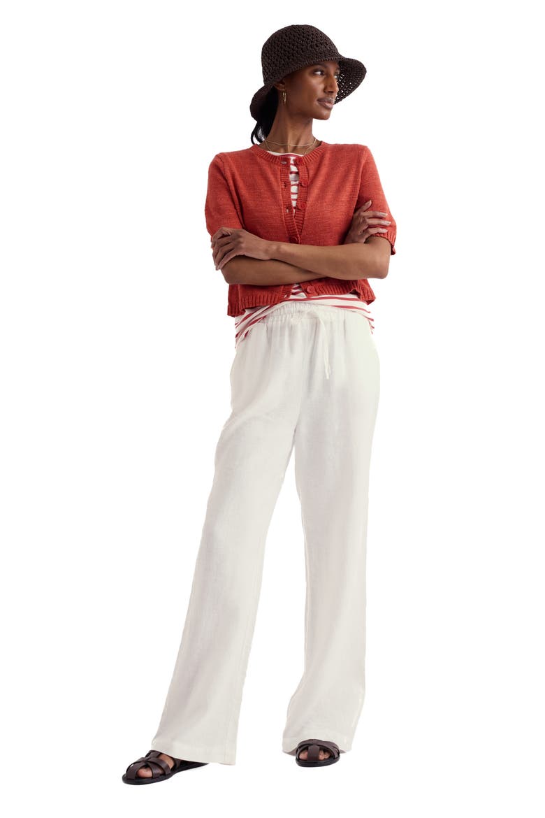 Wild Thyme Elbow Sleeve Cotton & Linen Cardigan, Alternate, color, KNIT MELANGE CARNELIAN