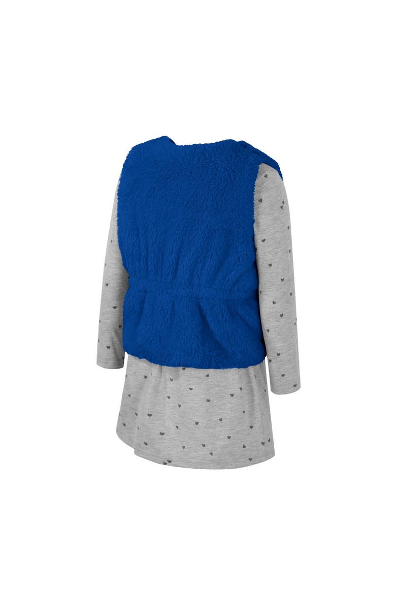 COLOSSEUM Girls Toddler Colosseum Royal Duke Blue Devils Meowing Vest & Dress Set, Alternate, color, 