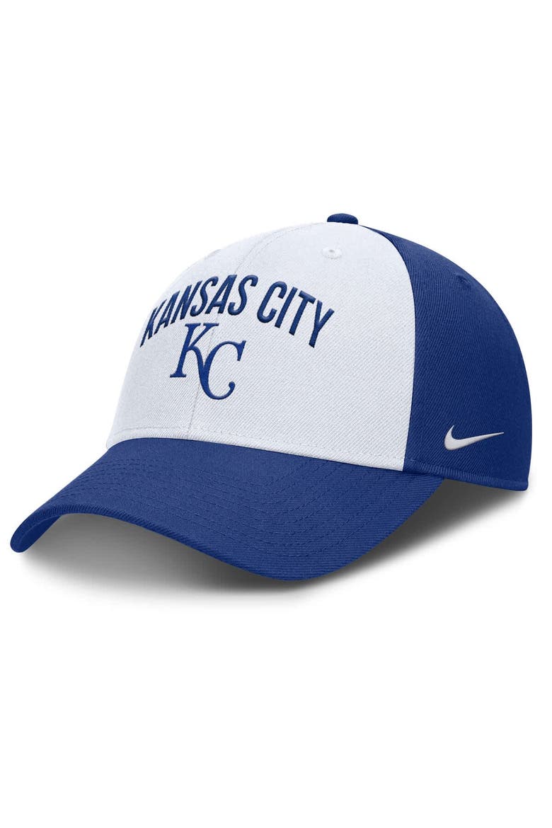 Men's Nike White/Royal Kansas City Royals Club Performance Adjustable Hat, Main, color, White
