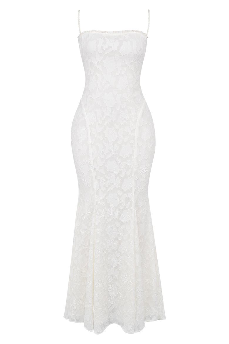 Joan Floral Appliqué Mermaid Gown, Alternate, color, IVORY