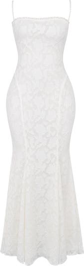 Joan Floral Appliqué Mermaid Gown