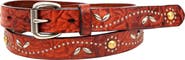 OLD TREND Floral Genuine Leather Studded Floral Accent Belt