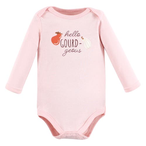 Hudson Baby Essential All-cotton Long-sleeve Bodysuit Triple Pack In Pink