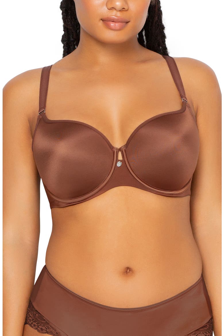 Tulip Smooth Convertible Underwire Push-Up Bra, Main, color, CHOCOLATE