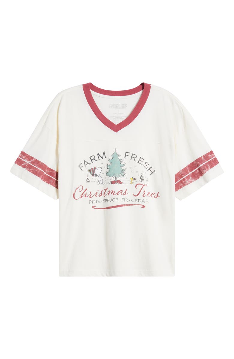 GOLDEN HOUR Peanuts<sup>®</sup> Christmas Tree Farm Cotton Graphic T-Shirt, Alternate, color, Marshmallow