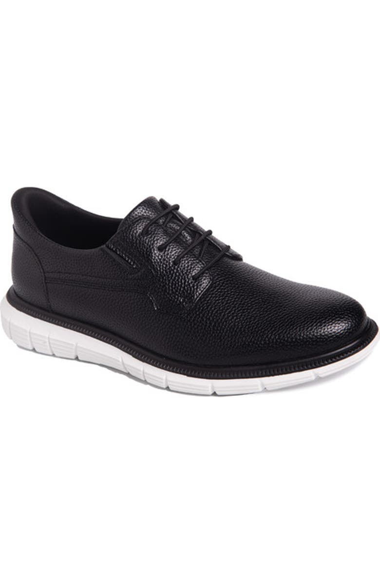 Marc Joseph New York Cloud Street Hands Free Technology Leather Plain Toe Casual Oxford, Main, color, Black Grainy Leather