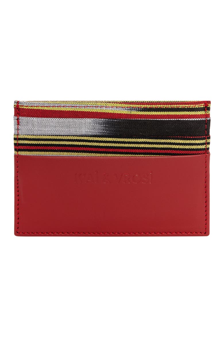 Leather Canvas Cardholder, Main, color, Red