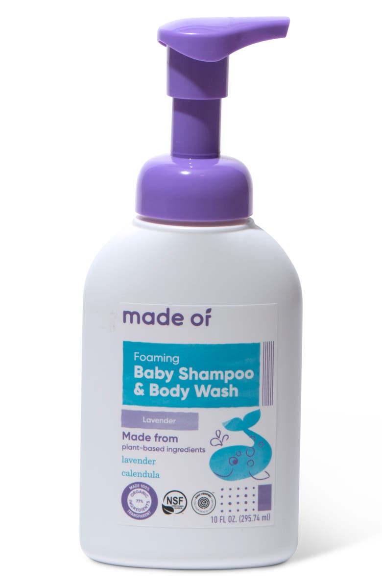MADE OF Organic Lavender Baby Shampoo & Body Wash, Main, color, 