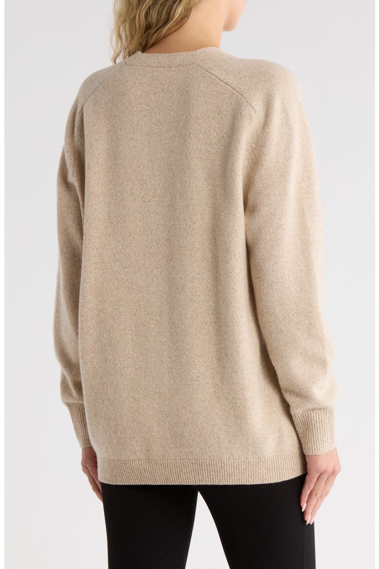 Karenia Wool & Cashmere Blend Cardigan, Alternate, color, BEIGE MOULINE