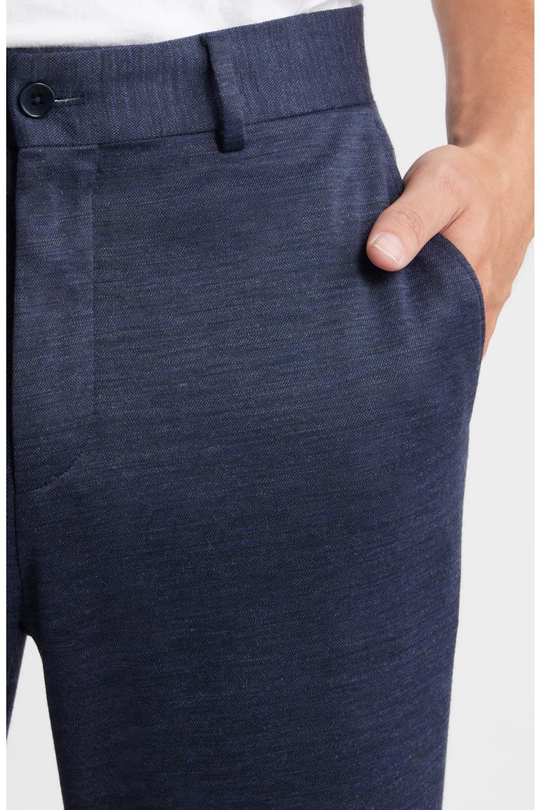 Flat Front Knit Wool Blend Chinos, Alternate, color, NAVY