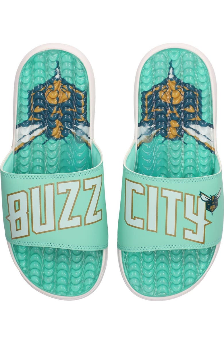 ISLIDE Men's ISlide White Charlotte Hornets 2023/24 City Edition Gel Slide Sandals, Main, color,