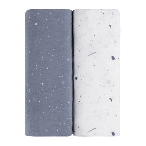 Bassinet Sheets Baby Fitted Bassinet Sheet 2 Pack In Blue Celestial